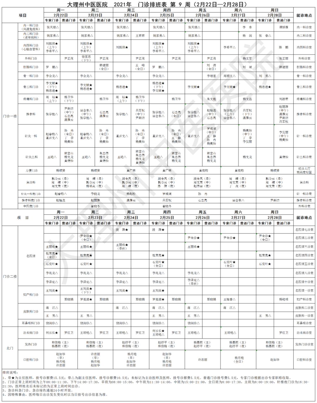 门诊排班表0222-0228.png